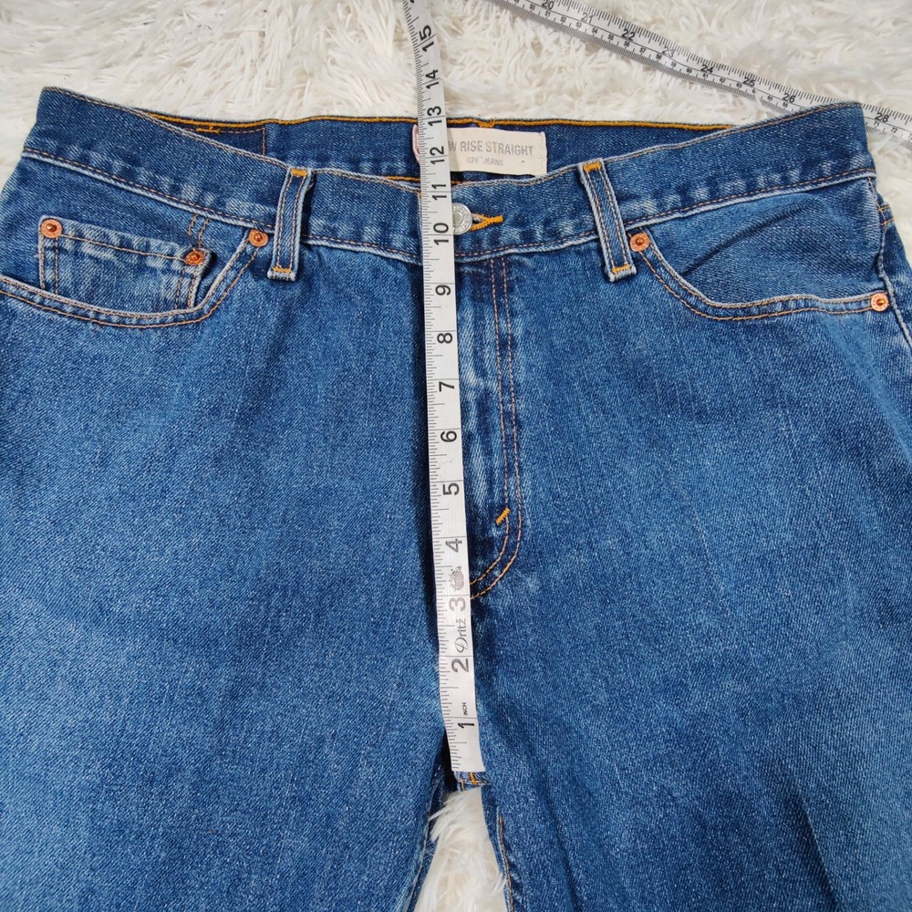 Vintage Y2K Levis 529 Low Rise Straight Leg Jeans Denim Medium Wash Faded HEMMED - Picture 9 of 11